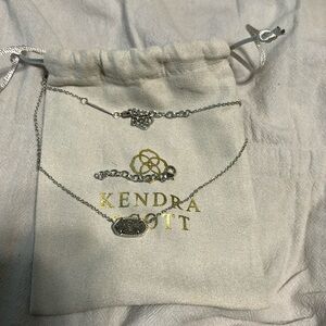 Kendra Scott Elisa Silver Pendant Necklace in Platinum Drusy